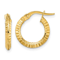 Thumbnail for 14k Polished and Textured Hoop Earrings