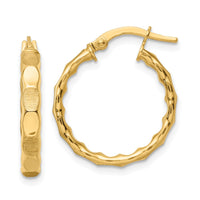 Thumbnail for 14k Polished and Satin Hoop Earrings