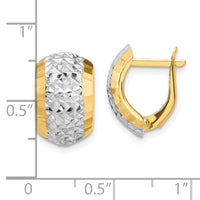 Thumbnail for 14k w/ White Rhodium Diamond-cut Hinged Earrings