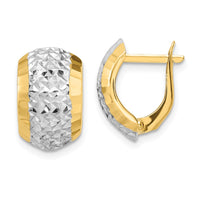 Thumbnail for 14k w/ White Rhodium Diamond-cut Hinged Earrings
