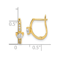 Thumbnail for 14K Polished CZ Heart Hoop Earrings