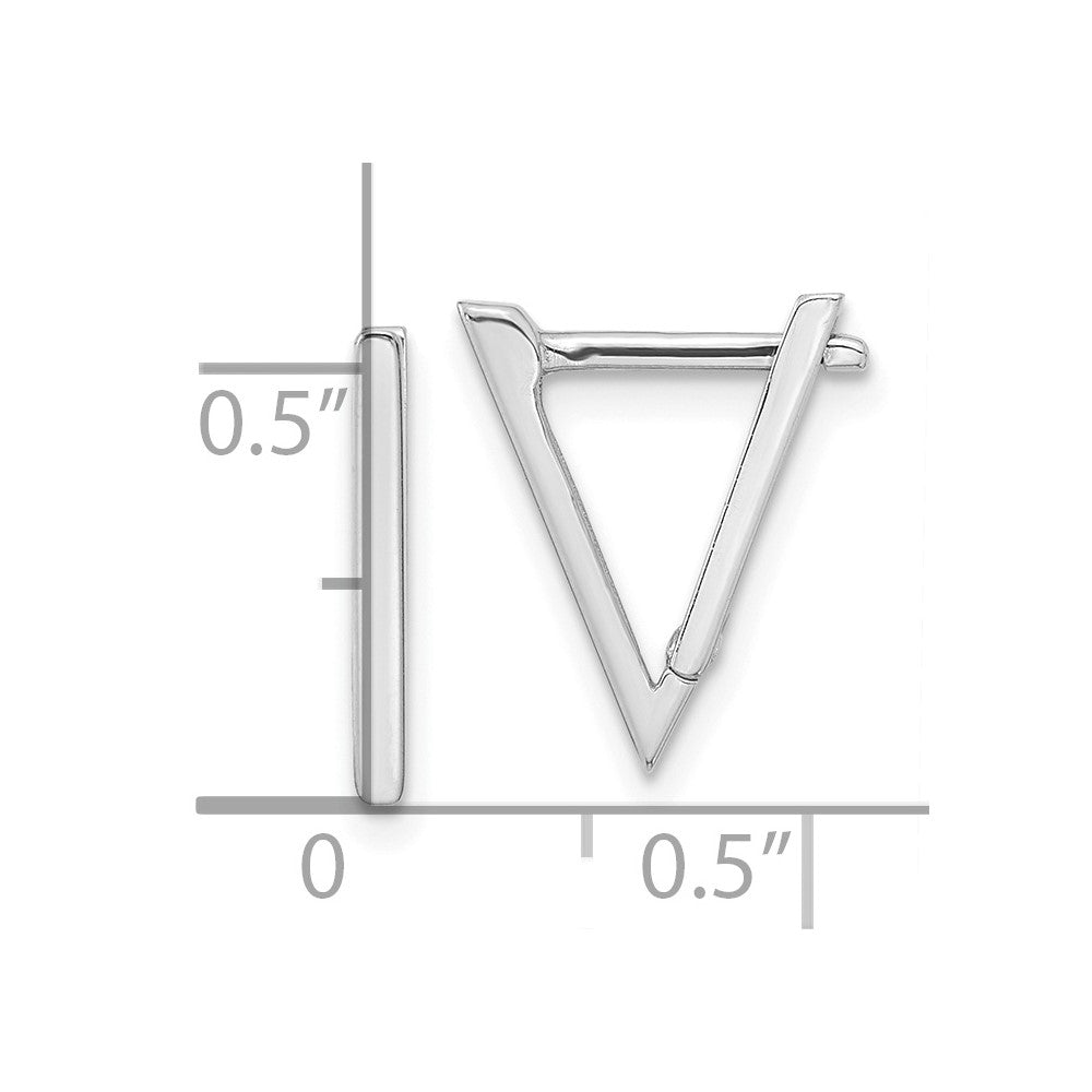 14K Polished Triangle Hoop Earrings