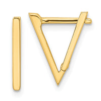 Thumbnail for 14K Polished Triangle Hoop Earrings