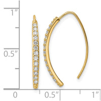 Thumbnail for 14k Polished CZ Wire Dangle Earrings