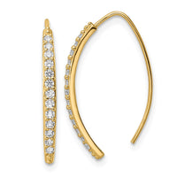 Thumbnail for 14k Polished CZ Wire Dangle Earrings