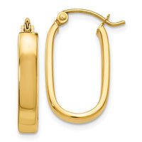 Thumbnail for 14k Polished 3.5mm Oval Hoop Earrings