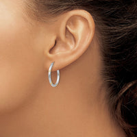 Thumbnail for 14k White Gold and Yellow Rhodium Hoop Earrings