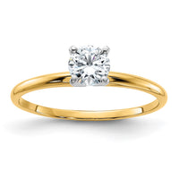 Thumbnail for 14k 1/2ct. D E F Pure Light Round Moissanite Solitaire Ring