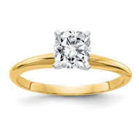 Thumbnail for 14k 1ct. G H I True Light Cushion Moissanite Solitaire Ring