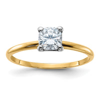 Thumbnail for 14k 5/8ct. D E F Pure Light Cushion Moissanite Solitaire Ring