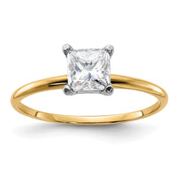 Thumbnail for 14k 3/4ct. G H I True Light Princess Moissanite Solitaire Ring