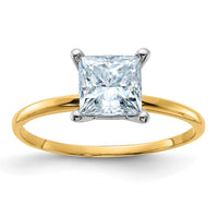 Thumbnail for 14k 1 1/3ct. D E F Pure Light Princess Moissanite Solitaire Ring