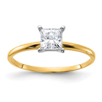 Thumbnail for 14k 5/8ct. G H I True Light Princess Moissanite Solitaire Ring