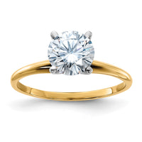 Thumbnail for 14k 1 3/4ct. D E F Pure Light Round Moissanite Solitaire Ring