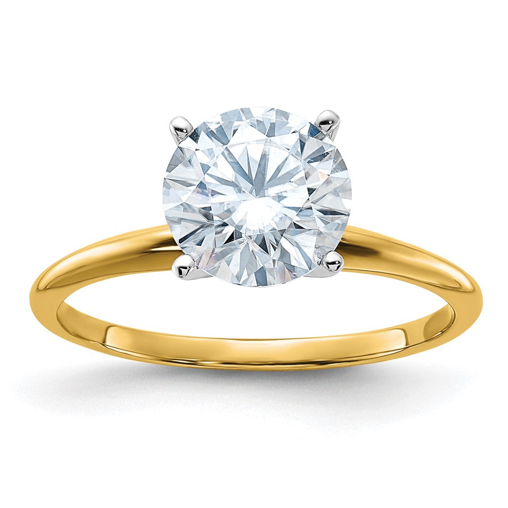 14k 1 7/8ct. D E F Pure Light Round Moissanite Solitaire Ring