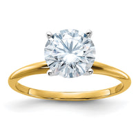 Thumbnail for 14k 1 7/8ct. D E F Pure Light Round Moissanite Solitaire Ring