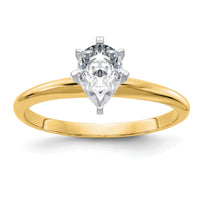 Thumbnail for 14k 7/8ct. G H I True Light Pear Moissanite Solitaire Ring