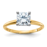 Thumbnail for 14k 1 1/3ct. D E F Pure Light Cushion Moissanite Solitaire Ring
