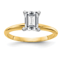 Thumbnail for 14k 1ct. G H I True Light Emerald Moissanite Solitaire Ring