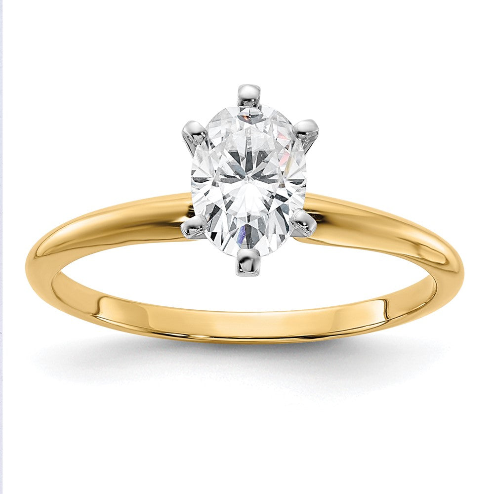 14k 7/8ct. G H I True Light Oval Moissanite Solitaire Ring