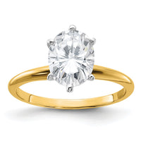 Thumbnail for 14k 2ct. G H I True Light Oval Moissanite Solitaire Ring