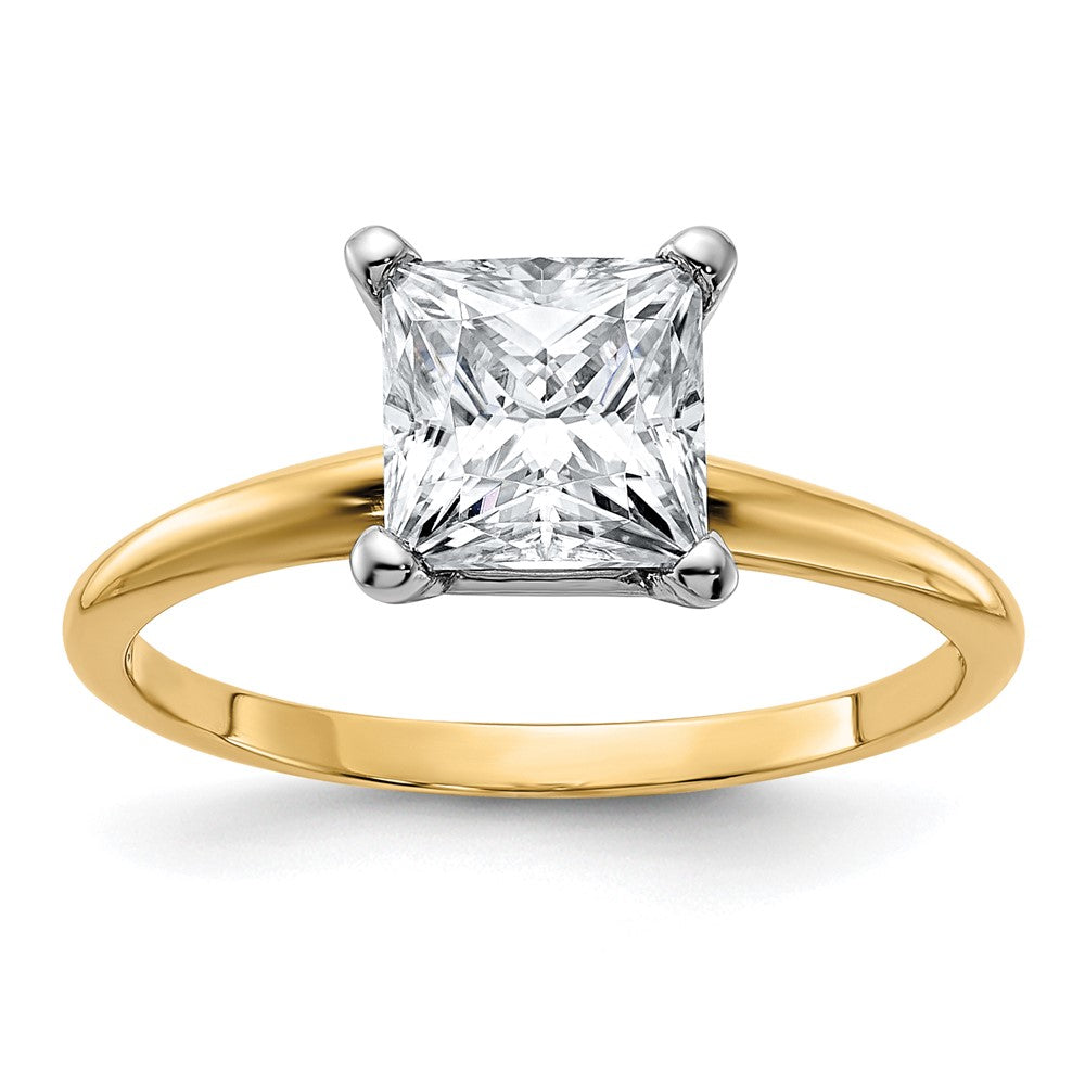 14k 1 3/4ct. G H I True Light Princess Moissanite Solitaire Ring