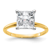 Thumbnail for 14k 2 1/2ct. G H I True Light Princess Moissanite Solitaire Ring
