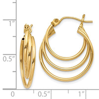 Thumbnail for 14k Triple Hoop Earrings