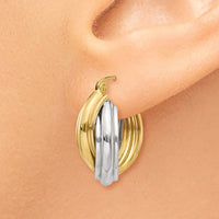Thumbnail for 14k Two-tone Polished Double Hoop Earrings