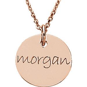 14K Rose 12.7mm Posh Mommy® Engravable Mini Disc Pendant  STULLER   