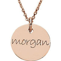 Thumbnail for 14K Rose 12.7mm Posh Mommy® Engravable Mini Disc Pendant  STULLER   