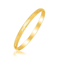 Thumbnail for 14k Yellow Gold Children's Bangle with Floral Diamond Cuts Bangles Angelucci Jewelry   
