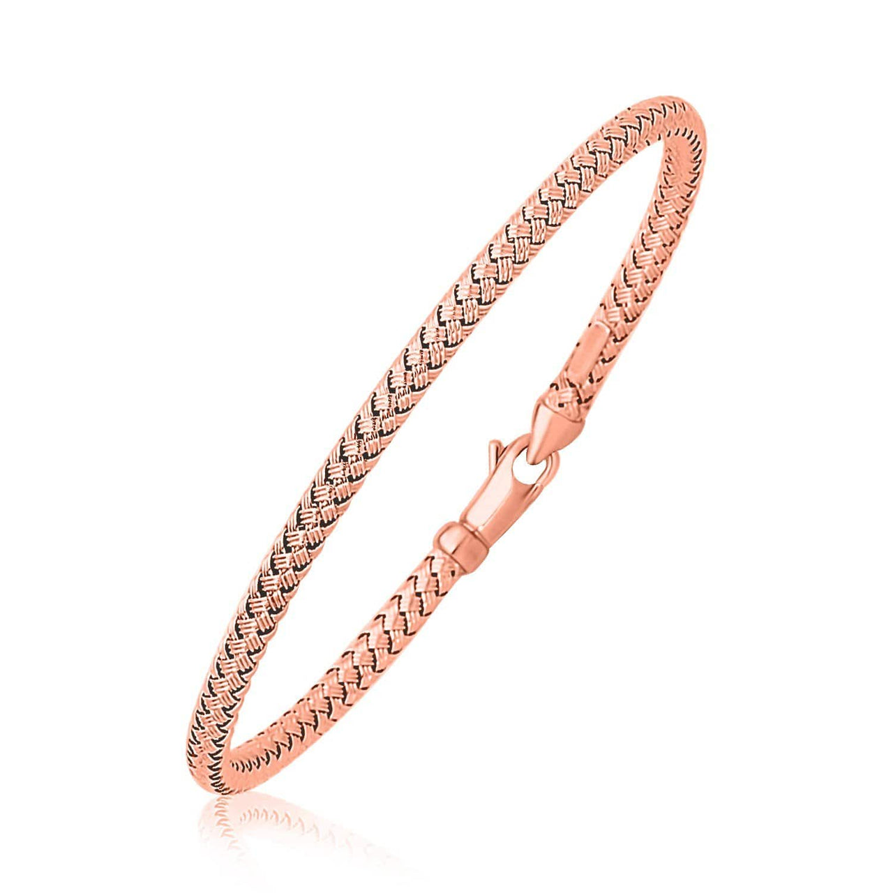 14k Rose Gold Fancy Weave Motif Bangle Bangles Angelucci Jewelry   