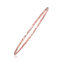 Thumbnail for 14k Rose Gold Thin Twisted Shiny Bangle Bangles Angelucci Jewelry   