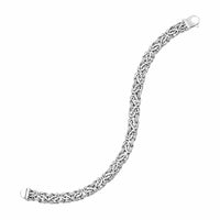 Thumbnail for 14k White Gold Byzantine Style Chain Bracelet Bracelets Angelucci Jewelry   