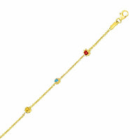 Thumbnail for 14k Yellow Gold Chain Bracelet with Multi-Tone Ladybug Stations Bracelets Angelucci Jewelry   