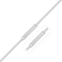 Thumbnail for 14k White Gold Curb Link Chain Polished Children's ID Bracelet Bracelets Angelucci Jewelry   