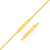 Thumbnail for 14k Yellow Gold Curb Link Style Children's ID Bracelet Bracelets Angelucci Jewelry   