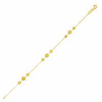 Thumbnail for 14k Yellow Gold Chain Bracelet with Graduated Pebble Stations Bracelets Angelucci Jewelry   
