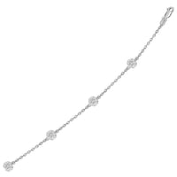 Thumbnail for 14k White Gold Bracelet with Crystal Studded Ball Stations Bracelets Angelucci Jewelry   