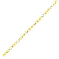 Thumbnail for 14k Two-Tone Gold Oval and Infinity Motif Link Bracelet Bracelets Angelucci Jewelry   