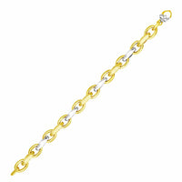 Thumbnail for 14k Two-Tone Gold Oval and Graduated Link Bracelet Bracelets Angelucci Jewelry   