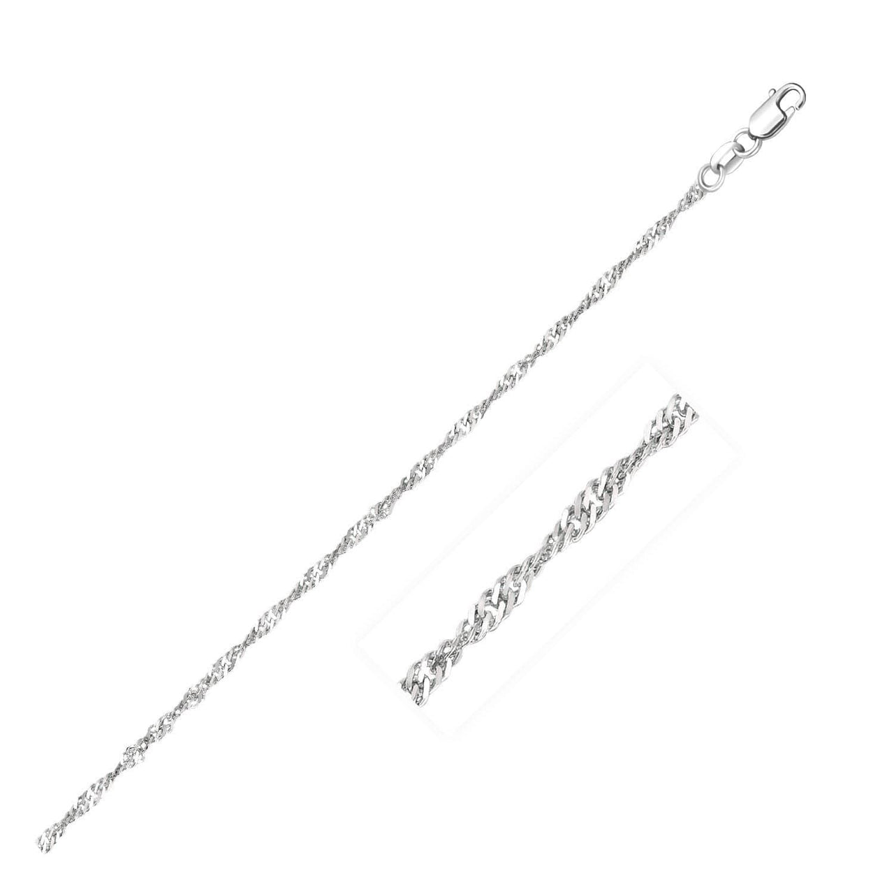 10k White Gold Singapore Bracelet 1.7mm Bracelets Angelucci Jewelry   