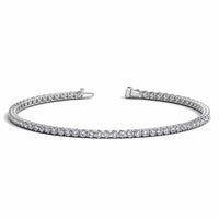 Thumbnail for 14k White Gold Round Diamond Tennis Bracelet (2 cttw) Bracelets Angelucci Jewelry   