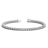 Thumbnail for 14k White Gold Round Diamond Tennis Bracelet (5 cttw) Bracelets Angelucci Jewelry   