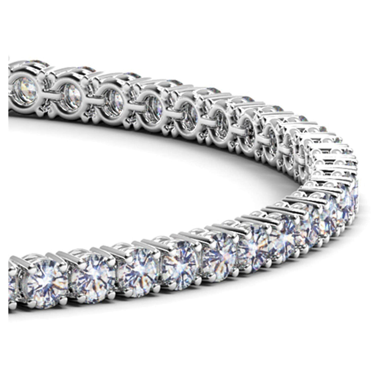 14k White Gold Round Diamond Tennis Bracelet (5 cttw) Bracelets Angelucci Jewelry   