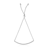 Thumbnail for 14k White Gold Smooth Curved Bar Lariat Design Bracelet Bracelets Angelucci Jewelry   