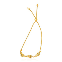 Thumbnail for 14k Yellow Gold Bumblebee Station Lariat Design Bracelet Bracelets Angelucci Jewelry   