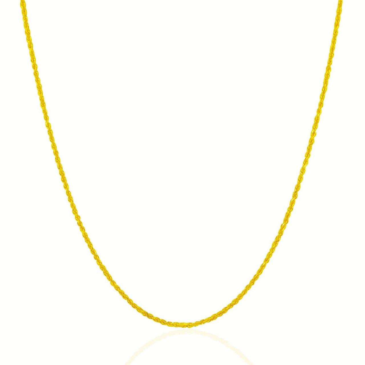 10k Yellow Gold Solid Diamond Cut Rope Chain 1.25mm Chains Angelucci Jewelry   