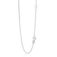 Thumbnail for 14k White Gold Adjustable Cable Chain 1.1mm Chains Angelucci Jewelry   